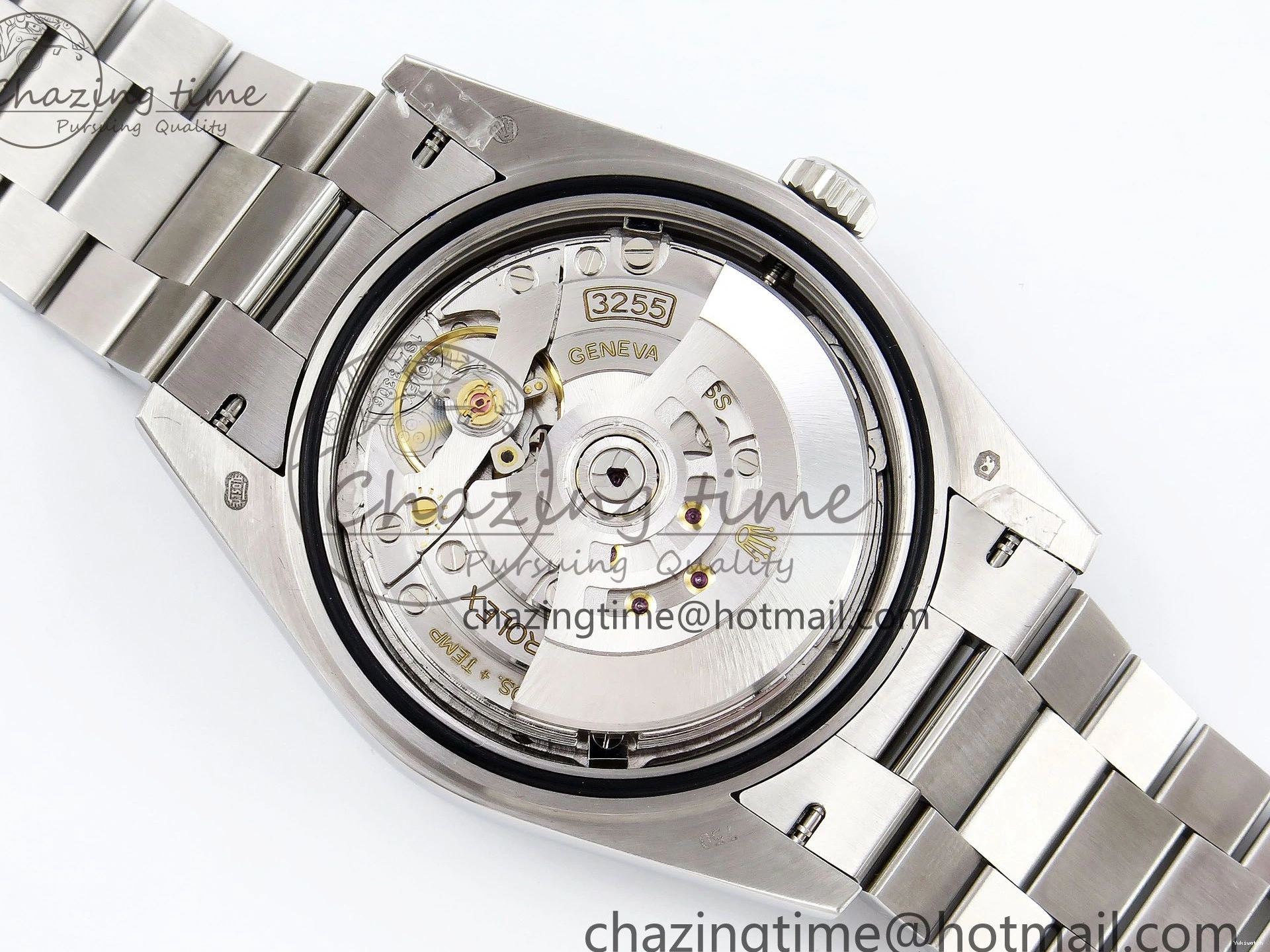 Bracelet DayDate Green President Steel (Gain Arabic VR3255 SS JDF Weight) Dial V3 904L on 40 0103